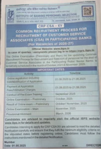 IBPS Clerk 2025 Notification