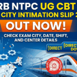 RRB NTPC UG City Slip 2026 Out