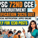 BPSC 72nd CCE Recruitment 2026 out