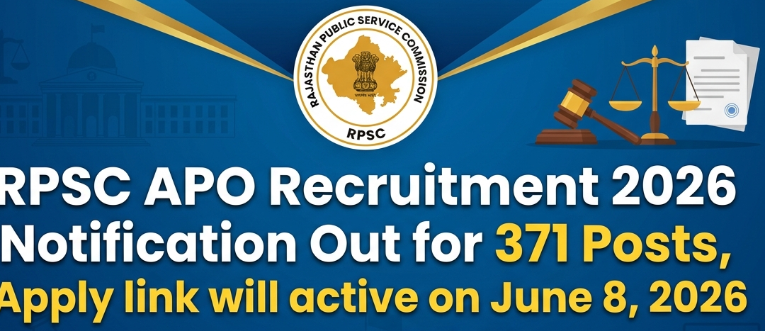 RPSC APO Recruitment 2026 Notification Out