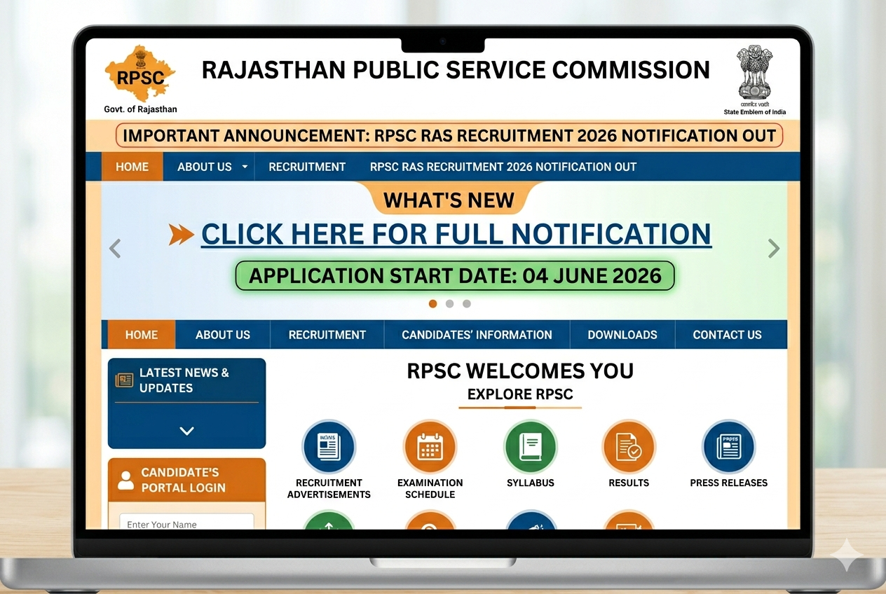 RPSC RAS Recruitment 2026 Notification Out