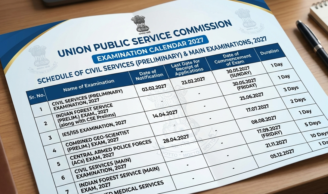 UPSC Calendar 2027