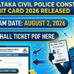 KEA karnataka Civil Police Admit Card 2026 Out