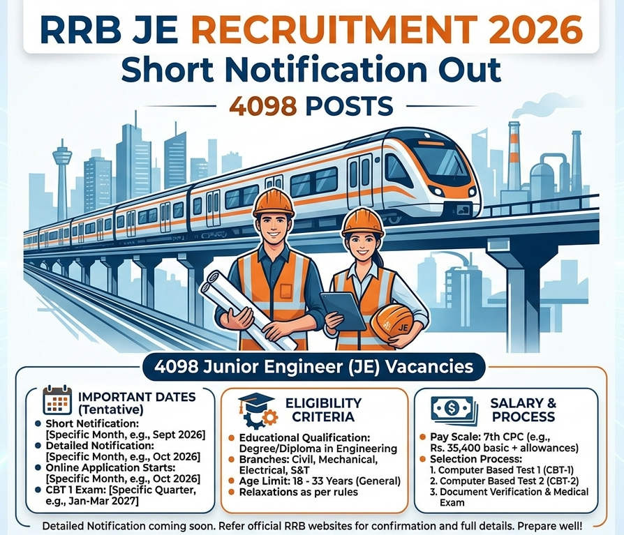 RRB JE 2026 Notification Out