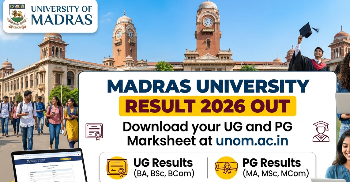 Madras University result 2026 Out