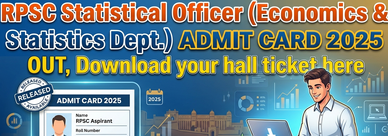 RPSC Statistical Officer admit card Out