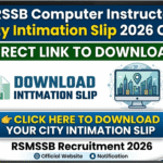RSSB Computer Instructor City Slip 2026