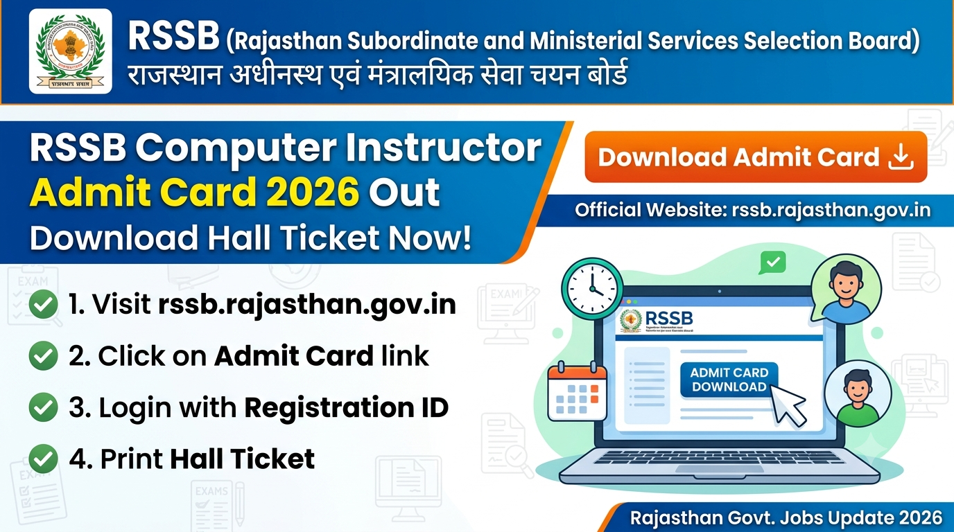 RSSB Computer instructor Admit Card 2026