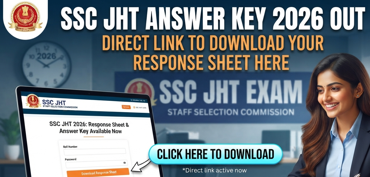SSC JHT Answer Key 2026 Out